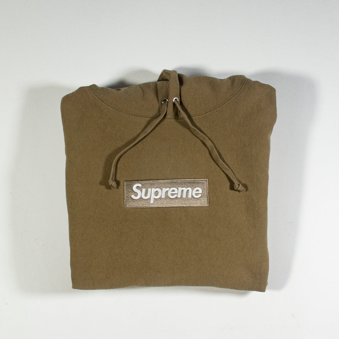 Supreme Box Logo Hooded Sweatshirt Sand (FW23)